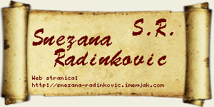 Snežana Radinković vizit kartica